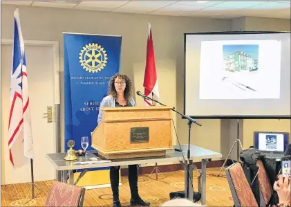  ?? ROSIE MULLALEY/THE TELEGRAM ?? Anita Carroll, owner of Posie Row & Co. on Duckworth Street, was guest speaker at a Rotary Club of St. John’s meeting at the Sheraton Hotel Thursday afternoon.