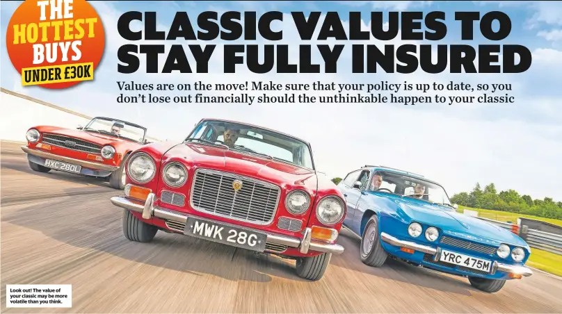  ??  ?? Look out! The value of your classic may be more volatile than you think.