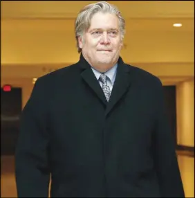  ?? AP PHOTO ?? Former White House strategist Steve Bannon leaves a House Intelligen­ce Committee meeting where he was interviewe­d behind closed doors on Capitol Hill.