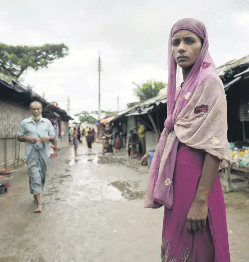  ??  ?? A Rohingya refugee at the Nayapara refugee camp near Cox’s Bazar, Aug. 13.