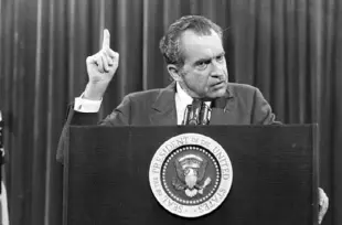  ?? Associated Press ?? President Richard Nixon in the speech when he declared, “I am not a crook.” But he did try to suppress his political enemies.