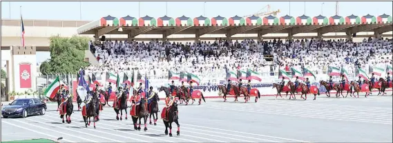  ??  ?? HH the Amir Sheikh Sabah Al-Ahmad Al-Jaber Al-Sabah arriving to grace the graduation ceremony of the 44th batch of graduating police officers of Saad Al-Abdullah Academy for Security Sciences.