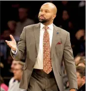  ?? AP/ SETH WENIG ?? Derek Fisher was relieved of his duties as head coach of the New York Knicks on Monday after posting a 40- 96 record in 11/ seasons, including a 23- 31 mark this year.
2