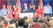  ?? SKYLER SWISHER/SUN SENTINEL ?? Republican gubernator­ial candidate Ron DeSantis addresses supporters Saturday at the Palm Beach County Convention Center.
