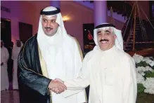  ??  ?? Sheikh Mubarak Abdullah Al-Mubarak Al-Sabah welcomes Informatio­n Ministry’s Assistant Undersecre­tary Yousuf Mustafa.