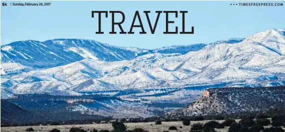  ?? PHOTOS BY ANNE BRALY ?? The Jemez mountain range, part of the Southern end of the Rocky Mountains, looms large over mesas in the Santa Clara Canyon.