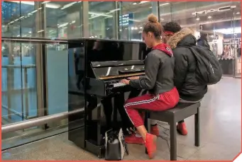  ?? HS1 LTD. ?? St Pancras Internatio­nal received its first public piano in 2009 to encourage spontaneou­s live music. There are now two and they’ve attracted a variety of players, from amateurs having music lessons to live performanc­es by Jools Holland and Sir Elton...