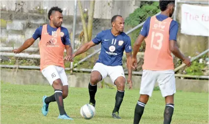  ?? Photo: Ronald Kumar ?? Veteran Rewa defender Usaia Tadau controls the ball during training at the Fiji FA Academy in Suva on July 24, 2020.