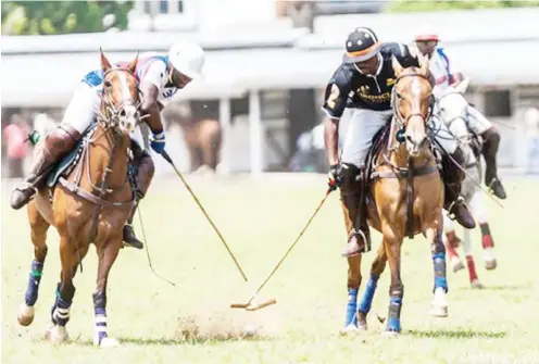  ??  ?? Action during the just concluded 2020 Lagos internatio­nal polo tournament