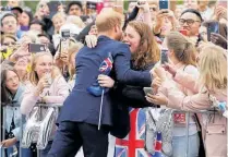  ??  ?? There were hugs, tears, and chants of “Harry, Harry, Harry!” from teenage girls for the popular prince.