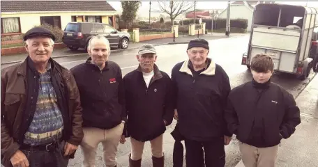  ??  ?? Attending the hunt at Duagh on Sunday were Liam O Flaherty, Damien Broderick, John Kelly with Tom and Kyle Broderick. Photo Moss Joe Browne.