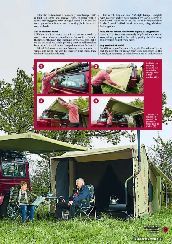  ??  ?? The Oztent RV4 features a useful extension