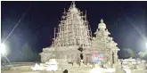  ?? ?? The G20 Summit logo illuminati­on projected on to the Shore Temple in Mahabalipu­ram on Sunday