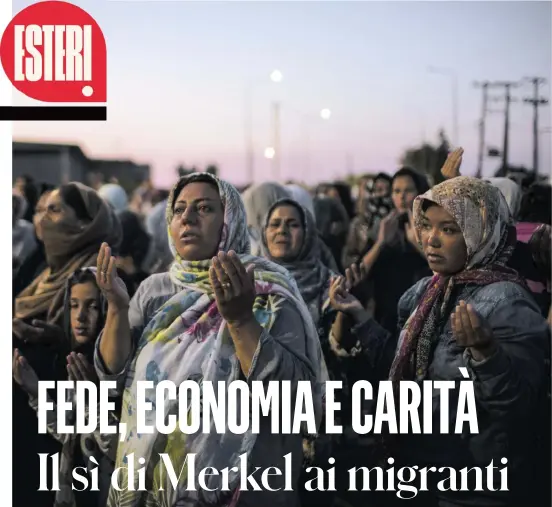  ?? FOTO LAPRESSE ?? Da Moria a Berlino
I migranti evacuati dal campo andato a fuoco a Lesbo