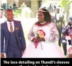  ?? ?? The lace detailing on Thandi’s sleeves are the stand-out element.