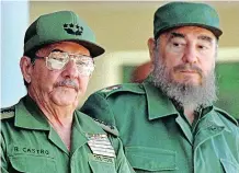  ??  ?? RAUL Castro with his brother Fidel Castro pictured at the 100th anniversar­y ceremony of the death of independen­ce hero Antonio Maceo, in Havana, Cuba December 7, 1996. Raul, 89, stepped down as first secretary of the Communist Party of Cuba last week. | REUTERS