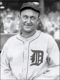  ?? Democrat-Gazette file photo ?? Ty Cobb was the manager of the Detroit Tigers team in 1924.