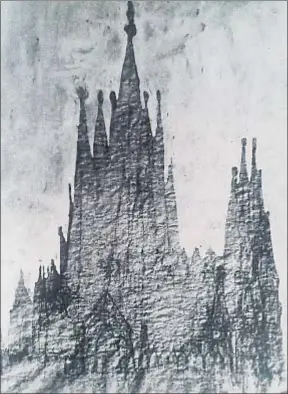  ?? ARCHIVO ?? Dibujo de Gaudí, con la torre de María (la más a la izquierda) más alta