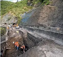  ?? PHOTO: MURRAY WILSON/STUFF ?? Workers were pulled out of the Manawatu Gorge in July after the hillside was discovered to be too unstable.