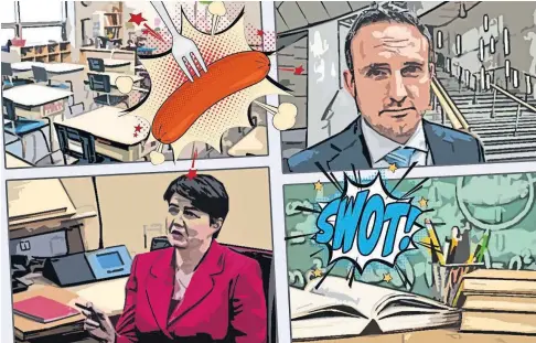  ??  ?? BACK TO SCHOOL DAYS: Ruth Davidson and Alex Cole-Hamilton recall their impression­s of teacher Paul Hunt.