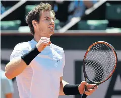  ?? AFP ?? Andy Murray reacts during his semi-final match with Novak Djokovic.