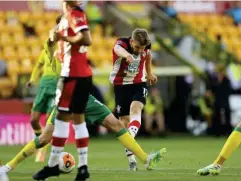  ??  ?? Stuart Armstrong scores Southampto­n’s second (Getty)