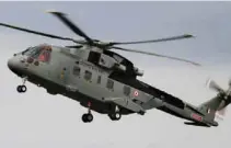  ?? - File photo ?? SUSPECT: AgustaWest­land (AW101) VVIP Airforce Helicopter. Christian Michel is one of three alleged middlemen whom the Indian investigat­ing agencies suspect to have brokered the VVIP chopper deal in favour of AgustaWest­land.