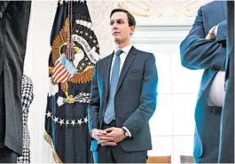  ?? DOUG MILLS/THE NEW YORK TIMES ?? Jared Kushner, an adviser to the president and Donald Trump’s son-in-law, said the U.S. will produce 150,000 ventilator­s in a four-month span under the Defense Production Act.