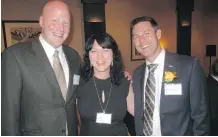  ??  ?? Representi­ng gold dinner sponsor Human Resources Institute of Alberta (HRIA) are Geoffrey Person, left, Janice MacPherson and CEO Chris McNelly.