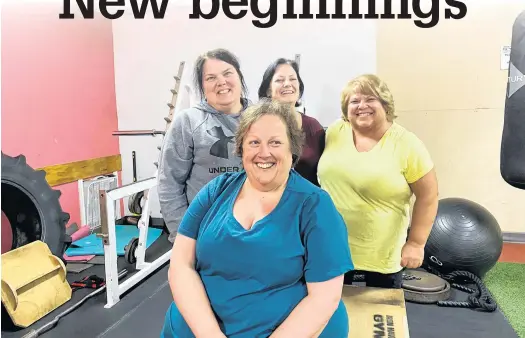  ?? KRISTIN GARDINER PHOTOS ?? For the past few months, a group of women from Tignish have been hitting up the Iron Haven Gym in Alberton to help encourage their friend, Jennifer MacKinnon, who lost her sight in early 2020. From back left are Cheryl Hackett, Kim DesRoches, Mona Jeffery and MacKinnon, front.