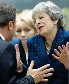  ??  ?? Theresa May with Luxembourg PM Xavier Bettel last night