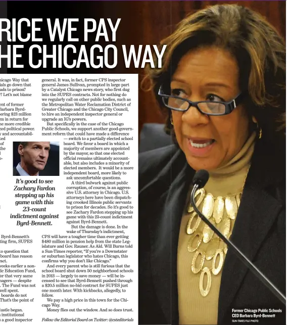  ?? SUN-TIMES FILE PHOTO ?? Former Chicago Public Schools CEO Barbara Byrd-Bennett