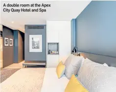  ??  ?? A double room at the Apex City Quay Hotel and Spa