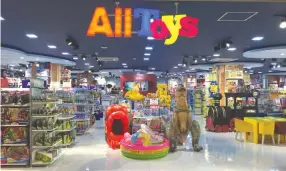  ??  ?? ALL TOYS is one of the retail brands under Villar’s All Value Holdings Corp.