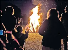  ??  ?? A bonfire at Harrow Weald, one of many lit to mark the Queen’s Diamond Jubilee in 2012