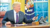  ?? AP ?? US President Trump has been urged to use the White House landlines instead of his iPhones to prevent phone tapping.