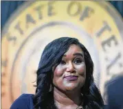  ?? RICARDO B. BRAZZIELL /AMERICAN-STATESMAN ?? Rep. Shawn Thierry, D-Houston, told of her own experience dealing with a childbirth that almost took her life. She dedicated her bill — also known as the Texas Moms Matter Act — to the mothers in Texas who died giving birth or shortly after giving birth.