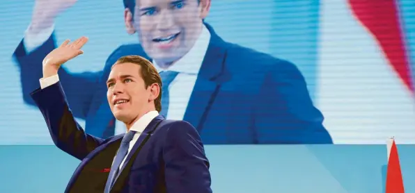  ?? Foto: Matthias Schrader, dpa ?? Sebastian Kurz – strahlende­r Held der österreich­ischen Konservati­ven.