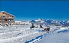  ?? FOTO: THOMAS SBIKOWSKI ?? Im Pferdeschl­itten über die Seiser Alm.