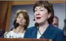  ?? J. SCOTT APPLEWHITE — THE ASSOCIATED PRESS ?? In this file photo, Sen. Susan Collins, R-Maine and Sen. Lisa Murkowski, R-Alaska, left, are shown during a news conference at the Capitol in Washington. The Senate battle over Donald Trump’s new Supreme Court nominee is off to a fiery start — even...