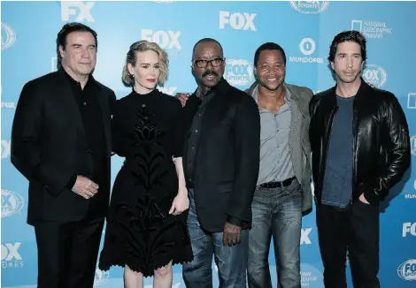  ?? FOX ?? From left, John Travolta, Sarah Paulson, Courtney B. Vance, Cuba Gooding Jr. and David Schwimmer star in the upcoming season of American Crime Story which takes a 10-part look at the storied trial of O.J. Simpson in the 1990s.