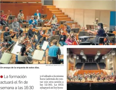  ?? REPORTAJE GRÁFICO: G. H. ?? Un ensayo de la orquesta de estos días.