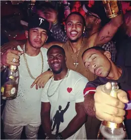  ?? INSTAGRAM ?? Wild ways: Hamilton (left) and friends in a nightclub