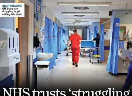  ?? ?? UNDER PRESSURE: NHS trusts are struggling to get waiting lists down.