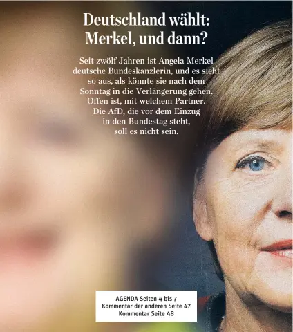  ??  ?? Angela Merkel hat Lust auf eine vierte Amtszeit. Ihre Union liegt in Umfragen weit vor der SPD.