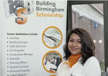  ?? MARKETING BIRMINGHAM. ?? Anisa Haque is one of the first engineerin­g students on a programme training for HS2.