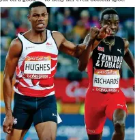  ??  ?? Moment of truth: Hughes strikes Richards in the race and is later stripped of his gold medal