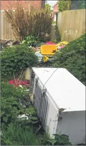  ??  ?? Fly-tipped rubbish including tyres and a mountain of fridges have been found in Canterbury