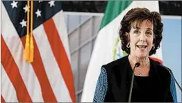  ?? REBECCA BLACKWELL/AP ?? Ambassador Roberta Jacobson says her resignatio­n will take effect on Cinco de Mayo.