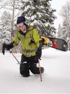  ?? EDDIE MOORE/JOURNAL ?? Willy Apgar hikes through knee-deep snow near Los Alamos in 2016.